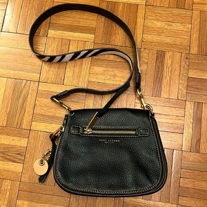 MARC JACOBS empire city black leather purse with zebra strap
